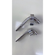 R12 Straight/Curved 3-Flange Connector Gas Pipe System Coupling, Aluminum Filter Elbow R12 Head Conn