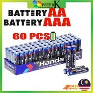 【LongLife】30pcs/60pcs AAA/AA Dry Battery 1.5V Penesaming Premium Quality High Power Battery AAA Bate