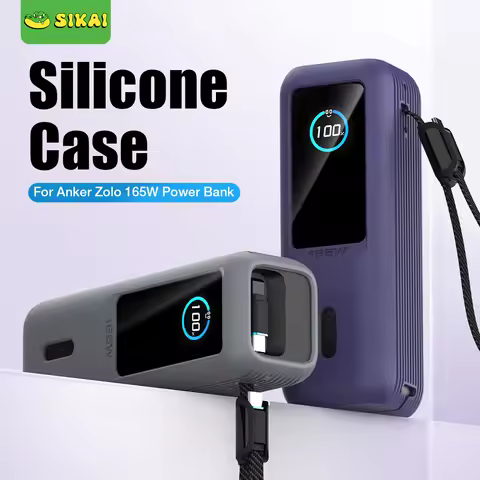 Portable Charger Protective Case Silicone Case Travel Carrying Case TF/SIM storage Bag for Anker Zol