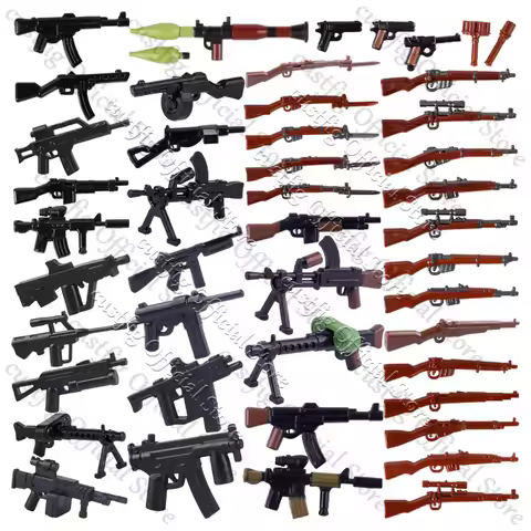 MOC WW2 Military Soldier Figures Arms Building Block Army Rifle Sniper Accessory 98K Grenade Pistol 