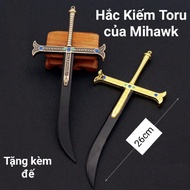 (26cm) Mô hình trưng bày Hắc Kiếm của Mihawk trong One Piece Bằng Hợp Kim Không Gỉ dài 2 màu