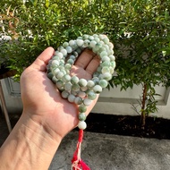 10JA-2K ประคำหยกแท้100% หยก2สี กินบ่เซี่ยง ประคำหยกพม่า สำหรับสวดมนตร์ นั่งสมาธิ ถวายพระพุทธ-องค์เทพ