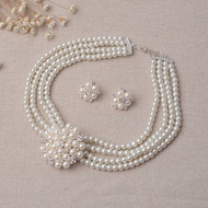Women's Daily Jewellery Set Pearl Necklace Earrings Set Wedding Party Jewellery Set Jewellery