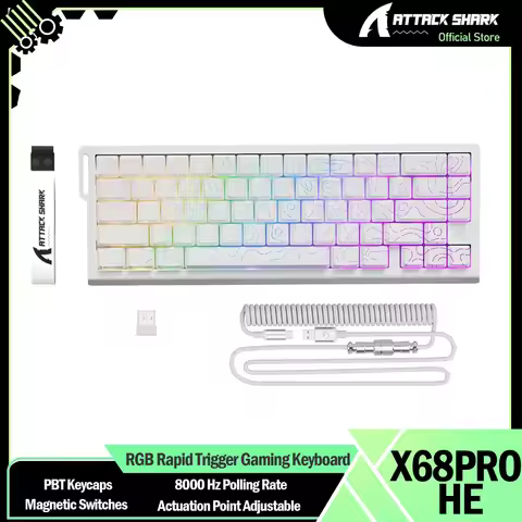 ATTACK SHARK X68PRO HE RGB Rapid Trigger Gaming Keyboard - 8KHz Polling Rate, Actuation Point Adjust