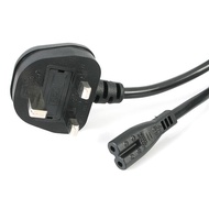 ORIGINAL IEC C7 Power Cord UK Plug with FUSE Extension Cable 1.5m for LAPTOP and PS3/PS4/PS5 Cord [S