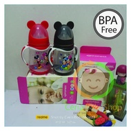 BOTOL SUSU BAYI POPMAX 240ML DOT LEBAR KARAKTER MICKY MOUSE LUCU UNIK TEBAL BERKUALITAS BPA FREE