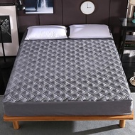 【SUVPR】 Breathable Gray Embossed Mattress Covers Protector Bed Cover No Zipper Queen/King Mattresses Topper Full Size Bedding