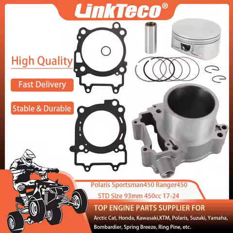 ATV 17-24 93mm 450cc Cylinder Piston Gasket Top End Kit For Polaris Sportsman 450 HO UTILITY EPS Ran