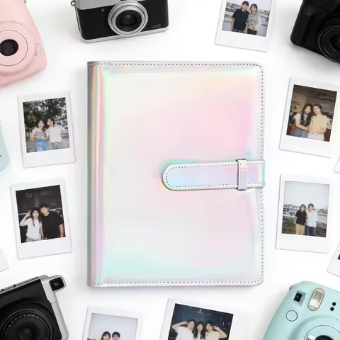 256 Pockets PU Leather Mini Album Solid Color Storage Photo Album Book Portable Fit for Fujifilm Ins