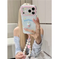 Phone Phone Case Suitable for iPhone 11 12 13 14 15 16 17 Pro max Plus Polka Dot Elephant+Chain Shoc