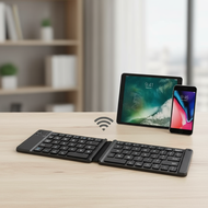 B033 Mini Foldable Bluetooth Keyboard with Touchpad, Portable Wireless for Windows, Android, iOS, Hu