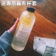 Pongdang water 韓國玻璃杯 (塑膠款) 1000ml 透明水杯 創意水瓶 隨身杯 隨行杯 果乾茶【歐妮小舖#455】