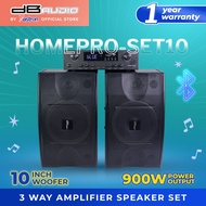DB Audio by Astron HOMEPRO-SET10 3 Way Amplifier Speaker Set | 900W Power Output | 10" Woofer | Blue