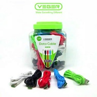 Veger VP-101 DATA CABLE FOR MICRO (1 JAR CONTAINS 50 PCS) 100CM 2.4A FAST CHARGING original PCS/ECER