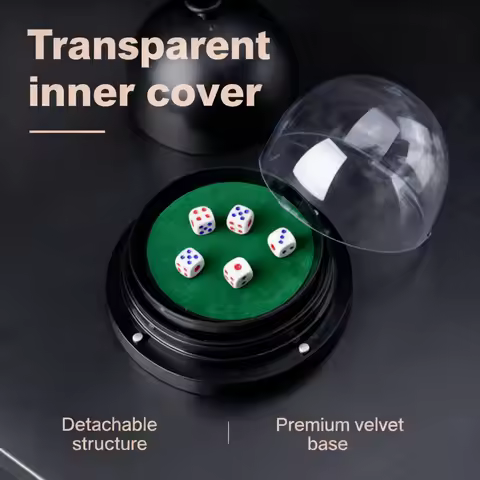 Electric Dice with Roller Automatic Dice Cup for KTV Pub Bar Dice Box Dice Games with 5 Dice