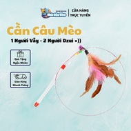 [1 Piece] Steel Wire Fishing Rod for Cats with Feathers