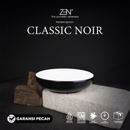 ZEN Stoneware Classic Noir Ceramic Serving Bowl Large Black Aesthetic Bowl Diameter 24 cm