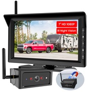 Magnetic Wireless Backup Camera with 7" Split Screen Monitor, 2Mins DIY Installation & 1080P Battery