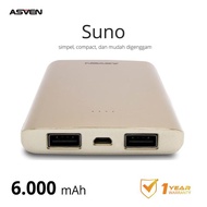 ASVEN POWERBANK SUNO SERIES 6.000mAh GOLD & BLUE
