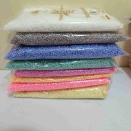 11/0 225Gram SAND MOTE 11/0 2MM NOT 1PON NOT 450GRAM CLEAR AB CEYLON GLASS METALLIC DOFF SAND BEAD