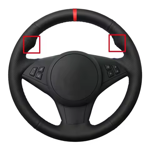 Car Steering Wheel Cover Soft Black Artificial Leather For BMW E60 E63 E64 Cabrio M6 2005 2006 2007 