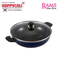 Happycall 34cm Induction Nouvelle IH Diamond Grand Wok with Glass Lid / Grand Wok with Glass Cover /