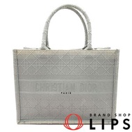 Dior Book Tote 中型帆布女士手提包 灰色 [二手]