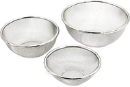 Made in Japan, 18-8 Stainless Steel Colander Colander Set (5.7 x 6.5 x 6.5 x 7.7 inches (14.5 + 16.5
