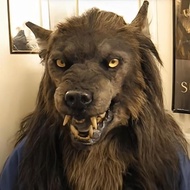 mask halloween halloween mask Halloween Horror Scary Grimace Latex Animal Wolf Headgear Stage Props 