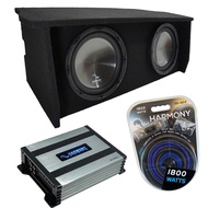 Harmony Audio (2) HA-R124 Subwoofer Dual 12" Sub Box Bundle HA-A400.1 Amp Compatible with 2007-2018 