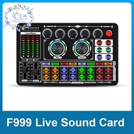 F999 Sound Card Audio Mixer Live Sound Card Voice Changer Mixing Console Amplifier Sound Card Phone 