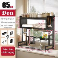 Inox 304 Kệ Để Chén Đĩa，Giá Để Bát Đĩa Đa Năng Phía Trên Bồn Rửa，Kệ Chén Có Nắp Đậy 65-125Cm