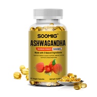 Ashwagandha Mood Regulating Capsules - ลดความเครียดและสนับสนุนอารมณ์ที่ดีต่อสุขภาพ ปรับปรุงสุขภาพโดยรวม 120 แคปซูลผลิตภัณฑ์เสริมอาหาร