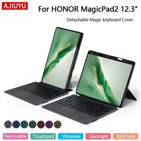Smart Magic Keyboard For HONOR MagicPad2 12.3" Inch Tablet MagicPad 2 2024 Case Touchpad Backlight K