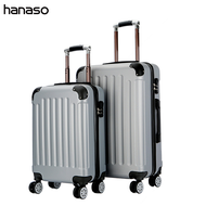 Hanaso กระเป๋าเดินทาง 20/24 นิ้ว กระเป๋าเดินทางล้อลาก กระเป๋าเดินทาง กันน้ำ กันรอยขีดข่วน แข็งแรงทนทาน วัสดุABS+PC สีเทา 20 Inches