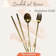satu set sendok+sumpit korea /sendok korea/sumpit korea/SENDOK KOREA IKATAN CINTA