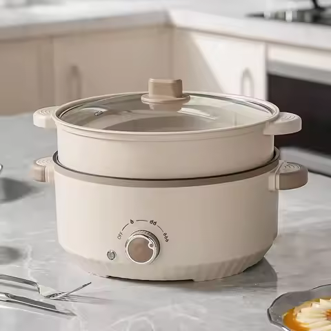 Electric Food Cooking Pot Non-stick Multi Cooker Household Electric Hot Pot Frying Pot Home Rice Con