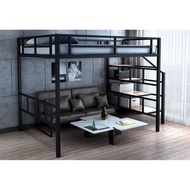 Loft Bed 175~300CM Steel Loft Queen Bed FrameDuplex Katil Loft King Loteng Besi Customize Loft Katil