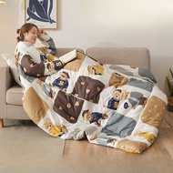 New Winter Lazy Quilt with Sleeves Winter Quilt Home Bedding Comforter Printed Keep Warm Winter Duve