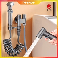 【FFS】High Pressure Bidet spray set Stainless steel Two way tap Bathroom Hand sprayer Toilet pipe fau