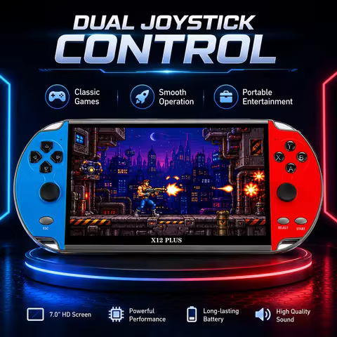 X12 Plus Arcade Retro Handheld Game Console MAME FC MD Dual 360° Joystick Preloaded 10000+ Nostalgic