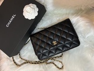 ❌Sold Chanel Classic WOC 荔枝皮黑金