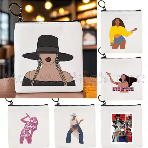 Love Beyonce Singer Poster Fan Cute Gift Men Women Girls Canvas Coin Purse Small Square Key Storage