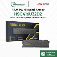 HIKSEMI ARMOR Ram 16GB Bus 3200 DDR4 Black Intel/AMD Heatsink (HSC416U32D2) | Genuine Genuine |