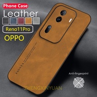 Sheepskin Leather Phone Case For OPPO Reno 11 Pro 5G Shockproof Cases on Reno11pro Reno 11pro Camera Protection Silicone Bumper Cover