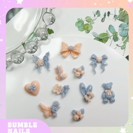 Hk15- 50pcs Nail Ribbon Beads DIY Decoration 3D Accessories