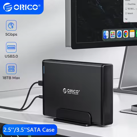 ORICO 2.5''/3.5"inch SATA HDD Enclosure USB3.0 Hard Drive Drive External Case Type C 18TB HD Storage