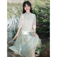 旗袍套裝女 cheongsam dress muslimah New Embroidered Cheongsam - Traditional Chinese Fashionable Women's S