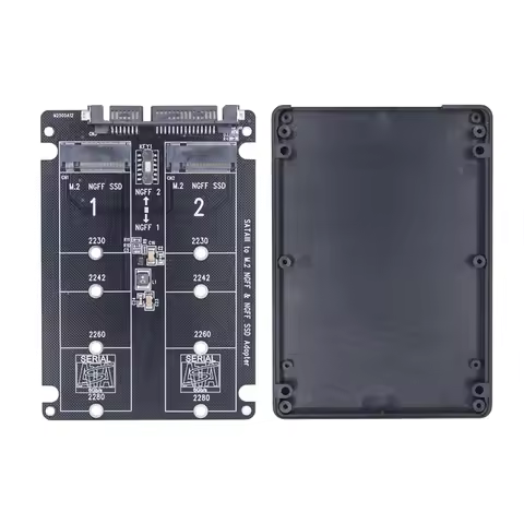 Dual M.2 to SATA3.0 Adapter M.2 SATA Protocol SSD Adapter 2 Port NGFF M.2 B Key to SATA 3.0 6Gbps M2