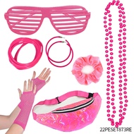 1980s 70s Hippie Cosplay Accessories Halloween Disco Outfit Props Necklace Earring Neon 80s Outfit P